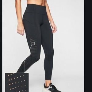 Athleta Black Contender Laser Cut 7/8 Tight